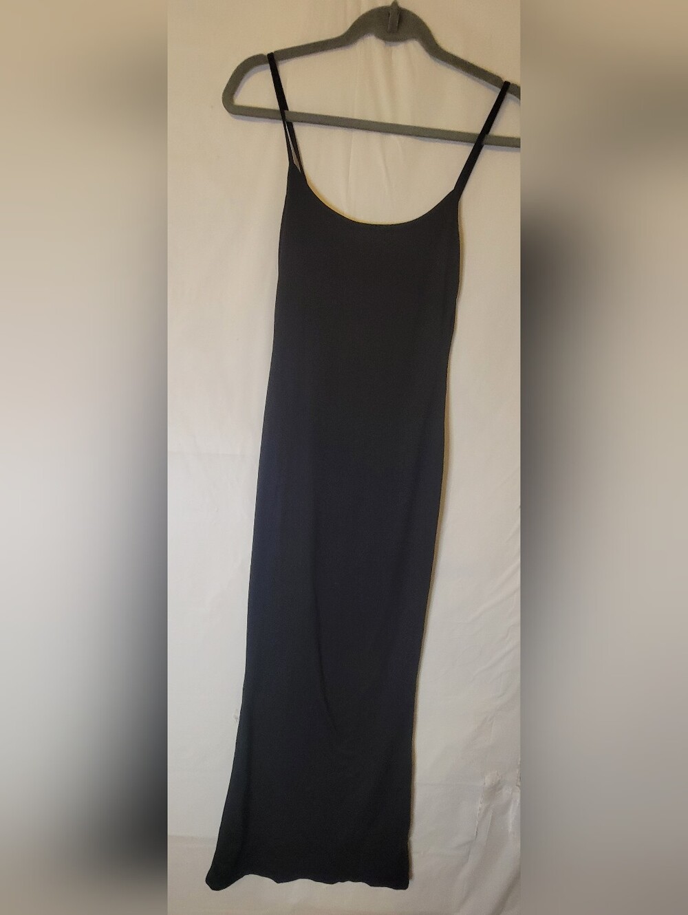 Sleek Black Maxi  Dress with Thin Straps